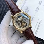 AAA Replica Patek Philippe Complications Skeleton Moonphase 42 MM Leather Band Men's Watch